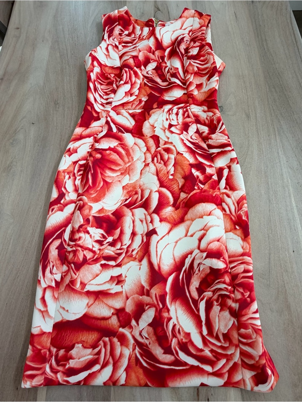 NEW Without Tags Calvin Klein Rose Sheath Dress Zip Back Size 8